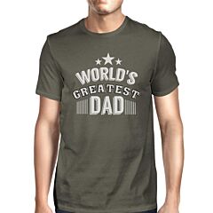Worlds Greatest Dad Mens Dark Gray Round Neck Tee Funny Dad Gifts