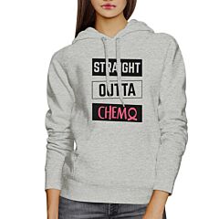 Straight Outta Chemo Breast Cancer Grey Hoodie