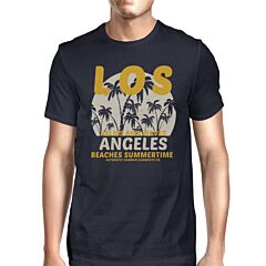 Los Angeles Beaches Summertime Mens Navy Shirt