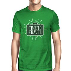 Time To Travel Mens Green Shirt