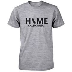 Home CA State Grey Men's T-Shirt US California Hometown Tee