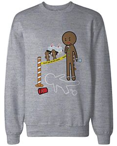 Gingerbread Cookie Investigating Funny Sweatshirts Cute Holiday Grey Pullover Fleece