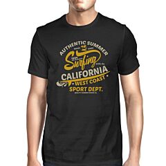 Authentic Summer Surfing California Mens Black Shirt