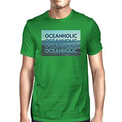 Oceanholic Photography Mens Green Tee Perfect Summer Cotton Top
