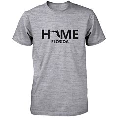 Home FL State Grey Men's T-Shirt US Florida Hometown Cotton Tee