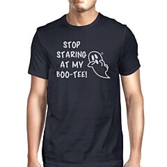 Stop Staring At My Boo-Tee Ghost Mens Navy Shirt