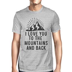 Mountain And Back Men's Gray Cotton T-Shirt Trendy Graphic Design