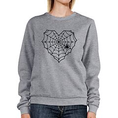 Heart Spider Web Grey Sweatshirt