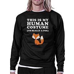 This Is My Human Costume Fox Black Sweatshirt
