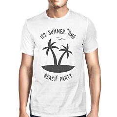 It's Summer Time Beach Party Mens White Shirt