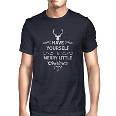 Have Yourself A Merry Little Christmas Mens Navy Shirt