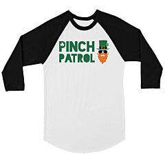 Pinch Patrol Leprechaun Mens Baseball Shirt For St Patrick's Day