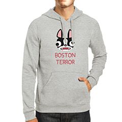 Boston Terror Terrier Grey Hoodie