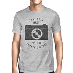 Take Your Best Picture Summer Holiday Mens Grey Shirt