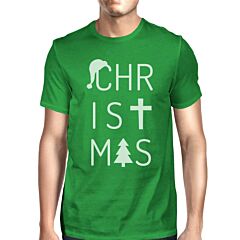 Christmas Letters Mens Green Shirt