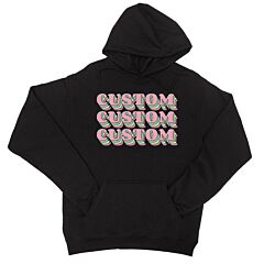 Sorority Theme Pink Top Text Unisex Personalized Pullover Hoodie