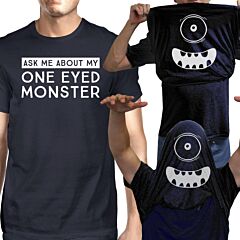 Ask Me About My One Eyed Monster Mens Navy Shirt