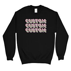 Sorority Theme Pink Top Text Unisex Personalized Crewneck Sweatshirt