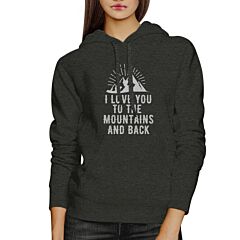 Mountain And Back Unisex Dark Gray Pullover Hoodie Funny Design