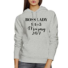 Boss Lady Mommy Gray Hoodie Mothers Day Funny Gift Ideas For Wife