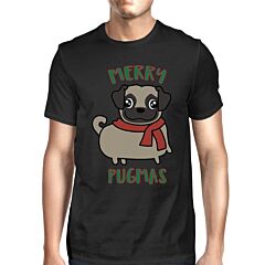 Merry Pugmas Pug Mens Black Shirt