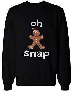 Oh Snap Gingerbread Cookie Man with Broken Leg Funny X-Mas Unisex Sweatshirts
