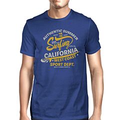 Authentic Summer Surfing California Mens Royal Blue Shirt