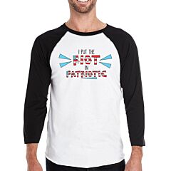 I Put The Riot In Patriotic Mens Funny Baseball T-Shirt 3/4 Sleeve