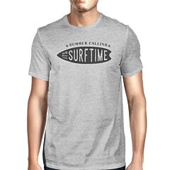 Summer Calling It's Surf Time Mens Grey Shirt