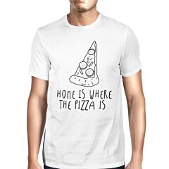 Home Where Pizza Is Unisex White T-shirt Cute Graphic T-shirt
