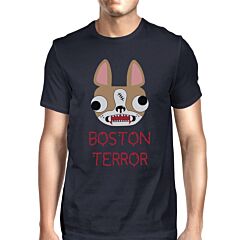 Boston Terror Terrier Mens Navy Shirt