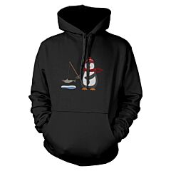 Penguin Fishing Hoodie Christmas Sweatshirt Graphic Print Sweater
