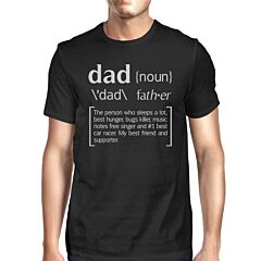 Dad Noun Mens Black Cotton T-Shirt Cute Fathers Day Gifts For Him