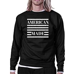 American Made Unisex Black Sweatshirt Unique 4th Of July Design