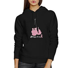 Bring It On Breast Cancer Awareness Boxing Black Hoodie