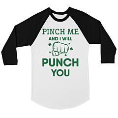 Pinch Me Punch You Mens Baseball Shirt For St Patrick's Day