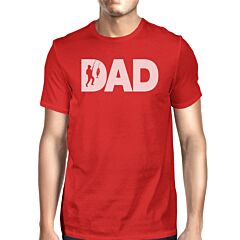 Dad Fish Mens Red Round T-Shirt Fathers Day Gift For Fishing Lovers