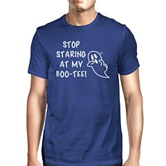 Stop Staring At My Boo-Tee Ghost Mens Royal Blue Shirt