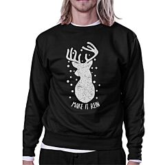 Make It Rein Vintage Reindeer Black Sweatshirt