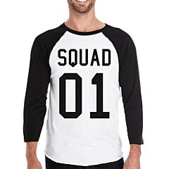 Squad01 Mens Black And White Baseball Shirt