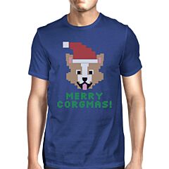 Merry Corgmas Corgi Mens Royal Blue Shirt