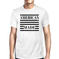 American Made Mens White Fourth Of July Decorative Graphic T-Shirt