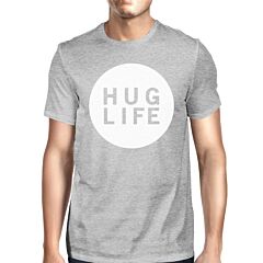 Hug Life Men's Heather Grey T-shirt Unique Design Ultra Soft Feel