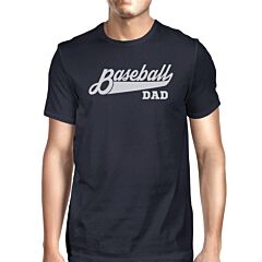 Baseball Dad Men's Navy Round Neck T Shirt Funny Father Gift Ideas