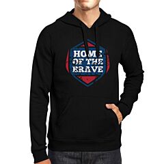 Home Of The Brave Unisex Graphic Hoodie Black Crewneck Pullover Top