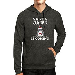 Santa Jaws Is Coming Dark Grey Hoodie