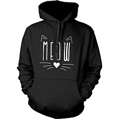 Meow Cute Kitty face Women's Hoodies Gift for Cat Lovers Hooded Sweatshirts