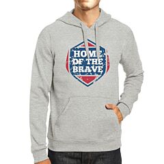 Home Of The Brave Unisex Graphic Hoodie Gray Crewneck Pullover Top