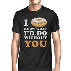 I Doughnut Know Men's Black Casual Graphic T-Shirt Funny Saying