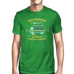 California Beaches Endless Summer Mens Green Shirt